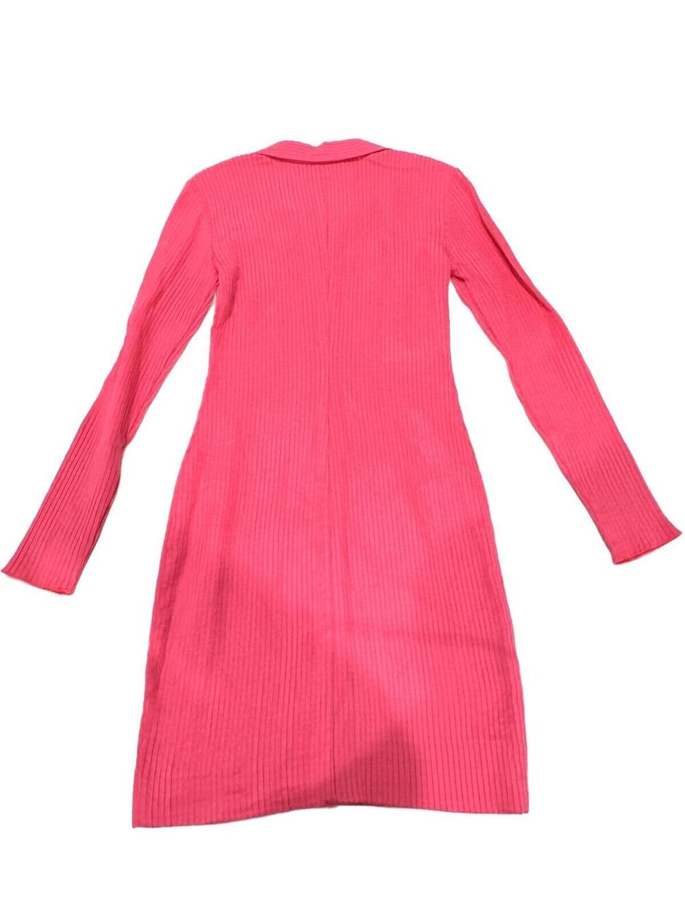 Amanda Uprichard Philips Ribbed Button Down Midi Dress Neon Pink XS - Picture 4 of 9